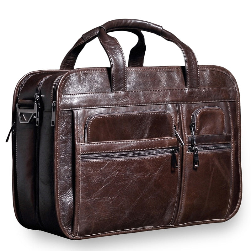 Men Leather Business Briefcase