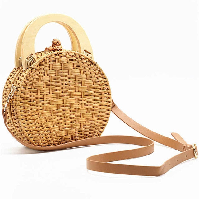 Woman  Wooden Knit Bag